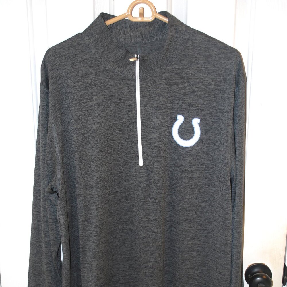 Majestic Coolbase NFL Indianapolis Colts Gray 1/4 zip Pullover Men's XL